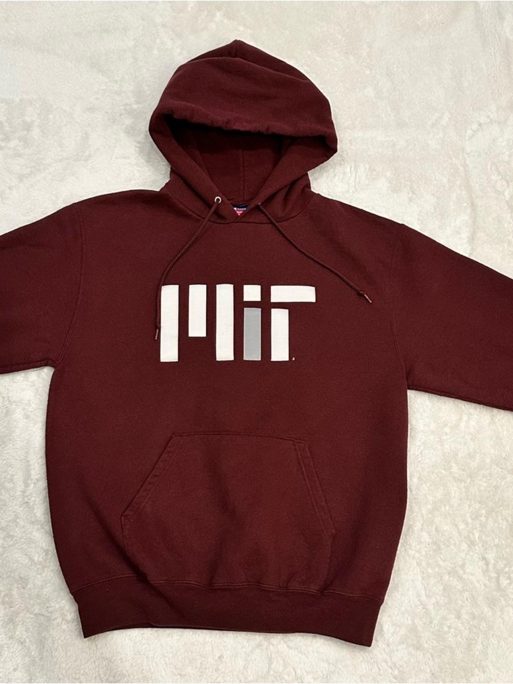 Champion Maroon Hoodie with White MIT Logo